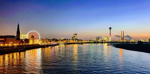 Während des Sightruns, wirst du die Skyline von Düsseldorf sehen 